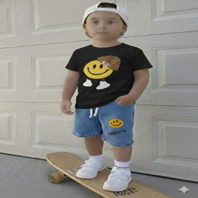 বাচ্চাদের জন্য প্রিমিয়াম কোয়ালিটি ডেনিম প্যান্ট এবং টি-শার্ট এর সেট।