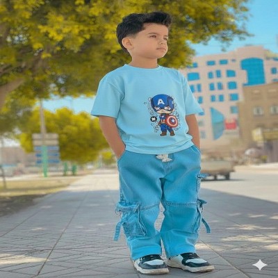 প্রিমিয়াম কোয়ালিটি ডেনিম ফুল প্যান্ট এবং টি-শার্ট এর সেট